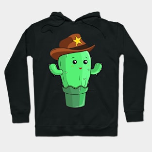 A cartoon sheriff cactus Hoodie